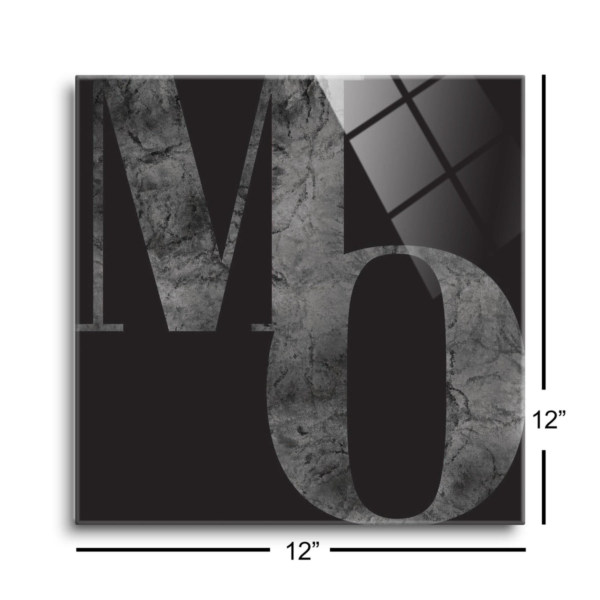 Minimalist B&W Missouri Black Initials | Hi-Def Glass Art | Eaches | Min 1
