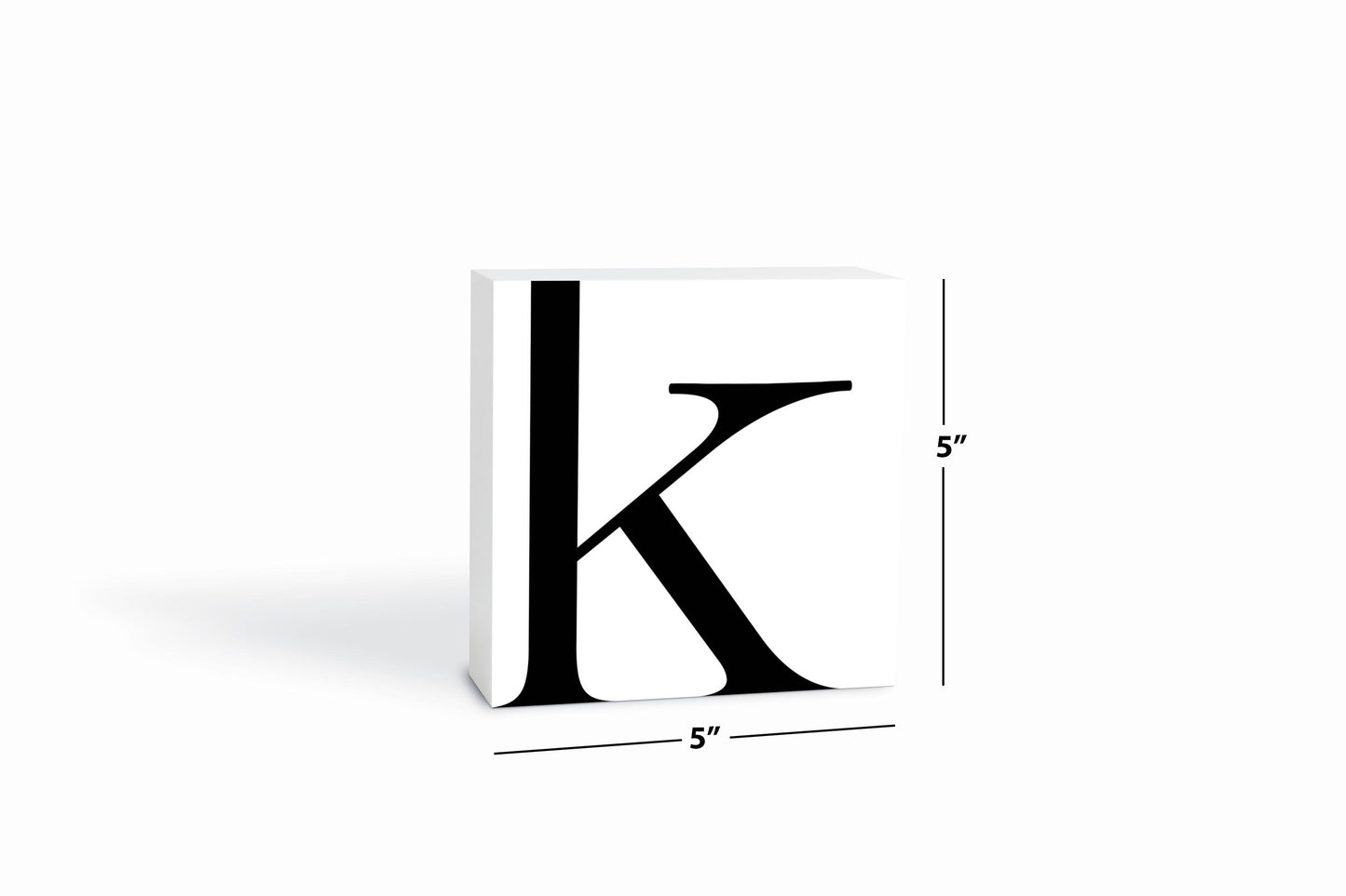 Minimal Monogram K| Wood Block | Eaches | Min 4