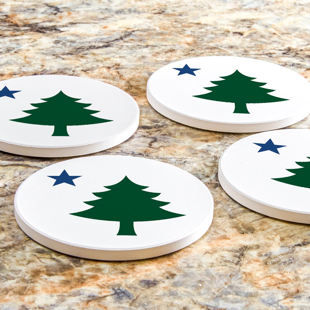 New England Star And Tree| Absorbent Coasters | Set of 4 | Min 2