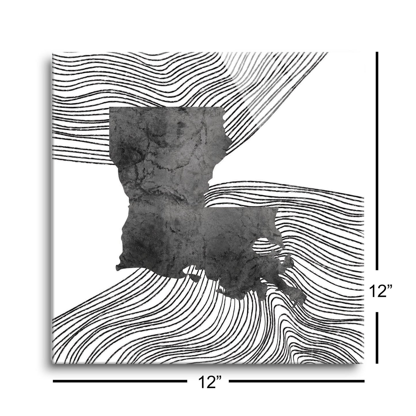Modern Louisiana State Shape With Fluid Lines | Hi-Def Glass Art | Eaches | Min 1