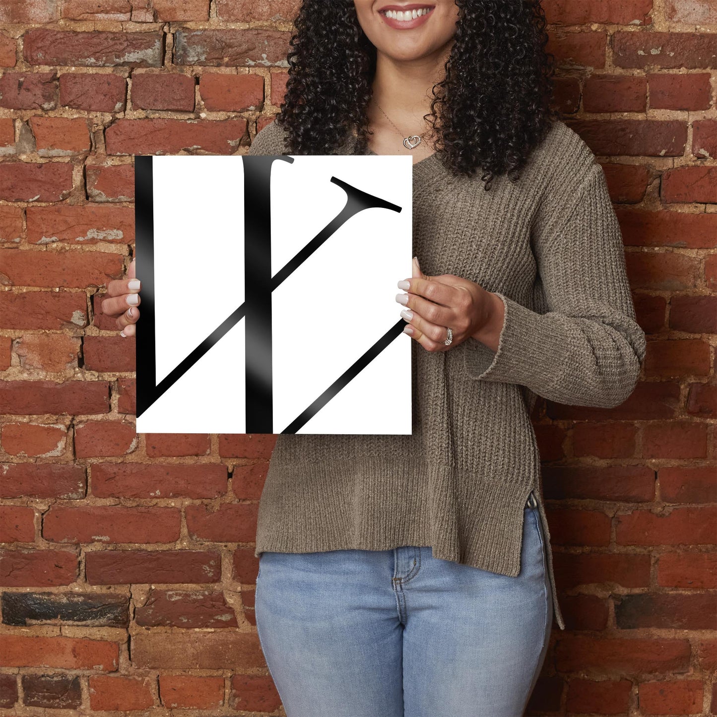 Minimal Monogram W | Hi-Def Glass Art | Eaches | Min 1