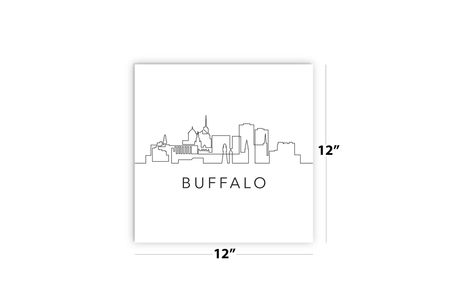 Minimalistic B&W New York Buffalo Skyline | Wood Sign | Eaches | Min 2