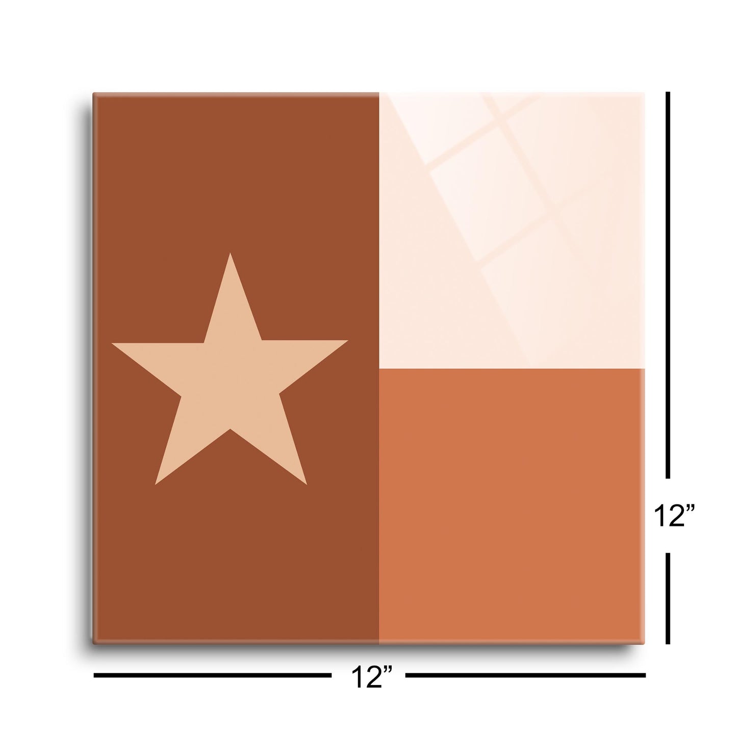 Modern Minimalist Texas State Flag | Hi-Def Glass Art | Eaches | Min 1