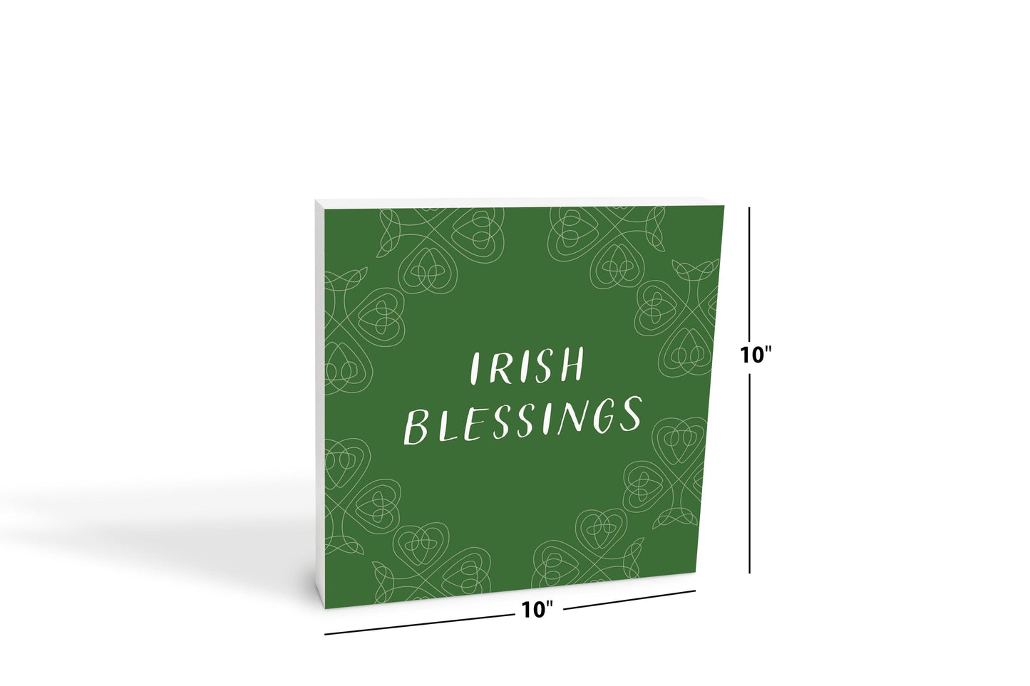 Dark Green Shamrock Irish Blessings | Wood Block | Eaches | Min 2