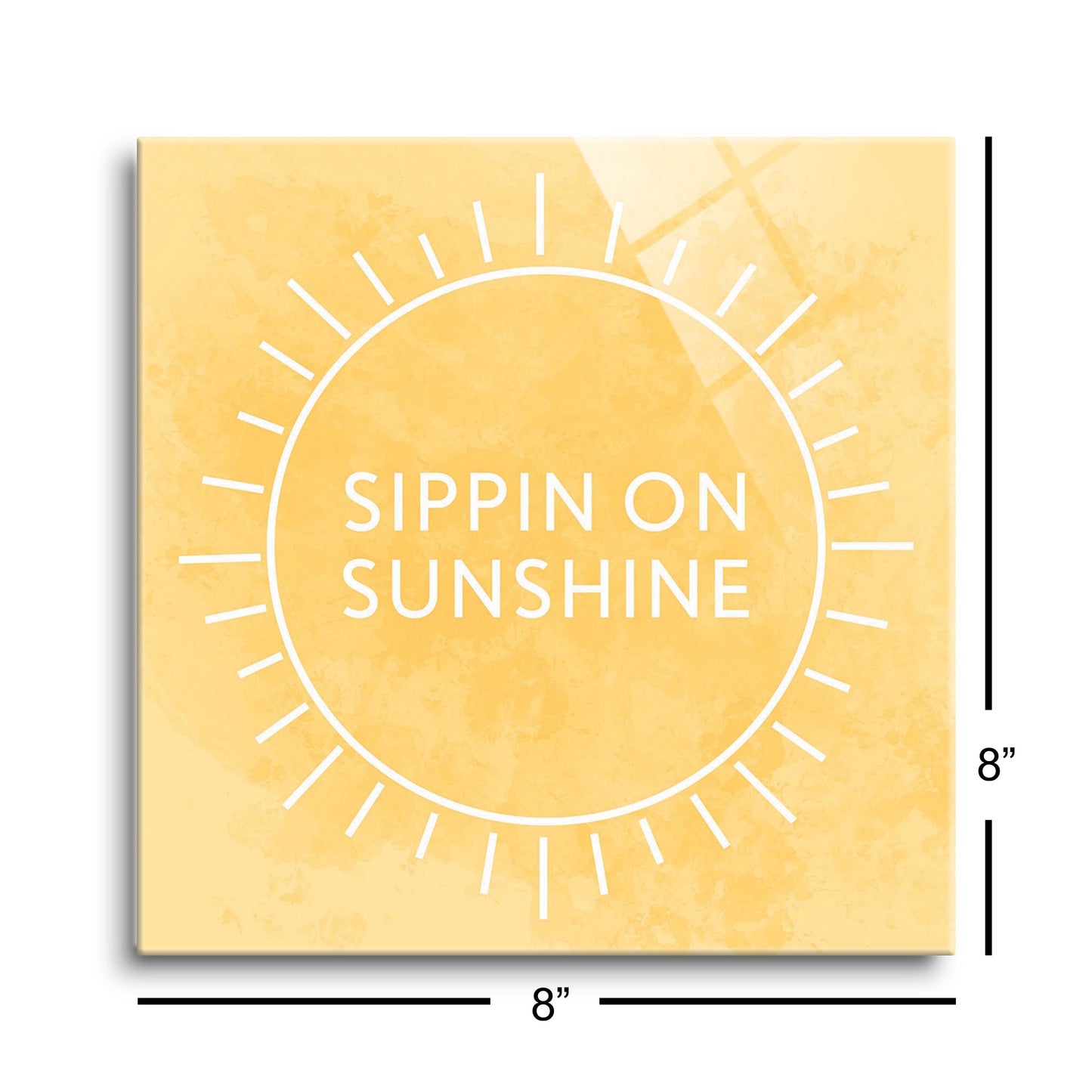 Sippin On Sunshine Yellow | Hi-Def Glass Art | Eaches | Min 2