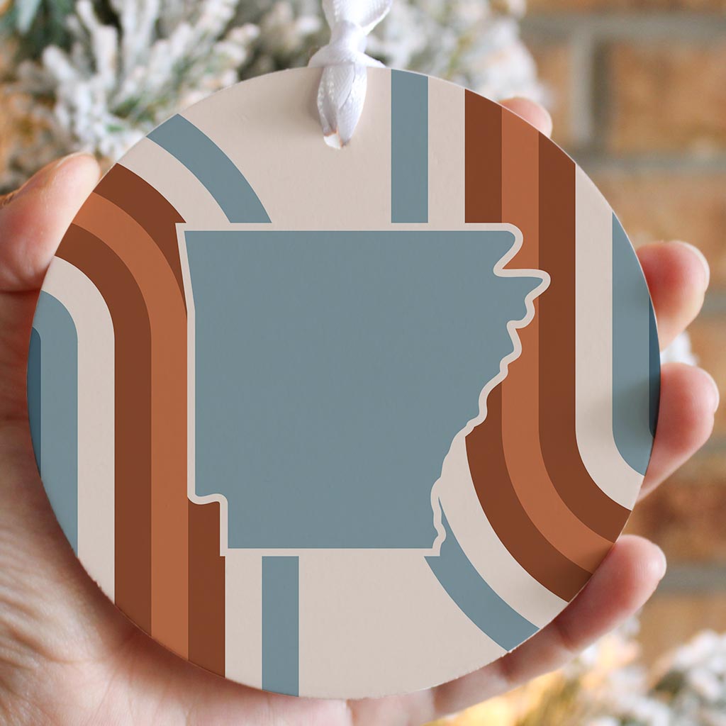 Modern Minimalist Arkansas Retro State Shape| Wood Ornament | Eaches | Min 6