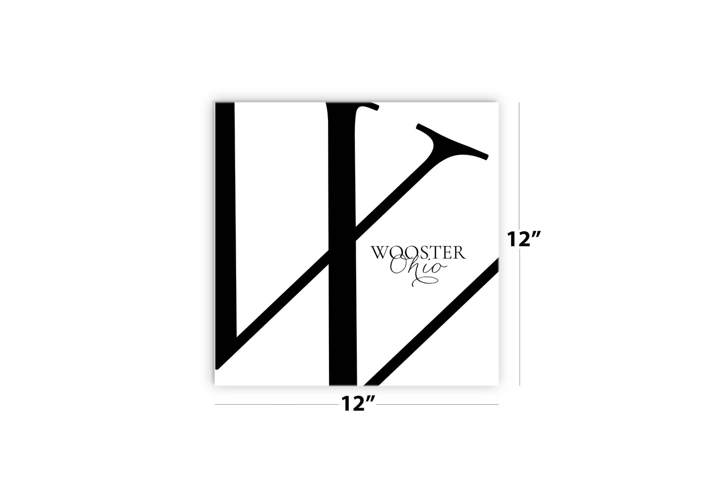 Wooster Oh Minimal Monogram| Wood Sign | Eaches | Min 2