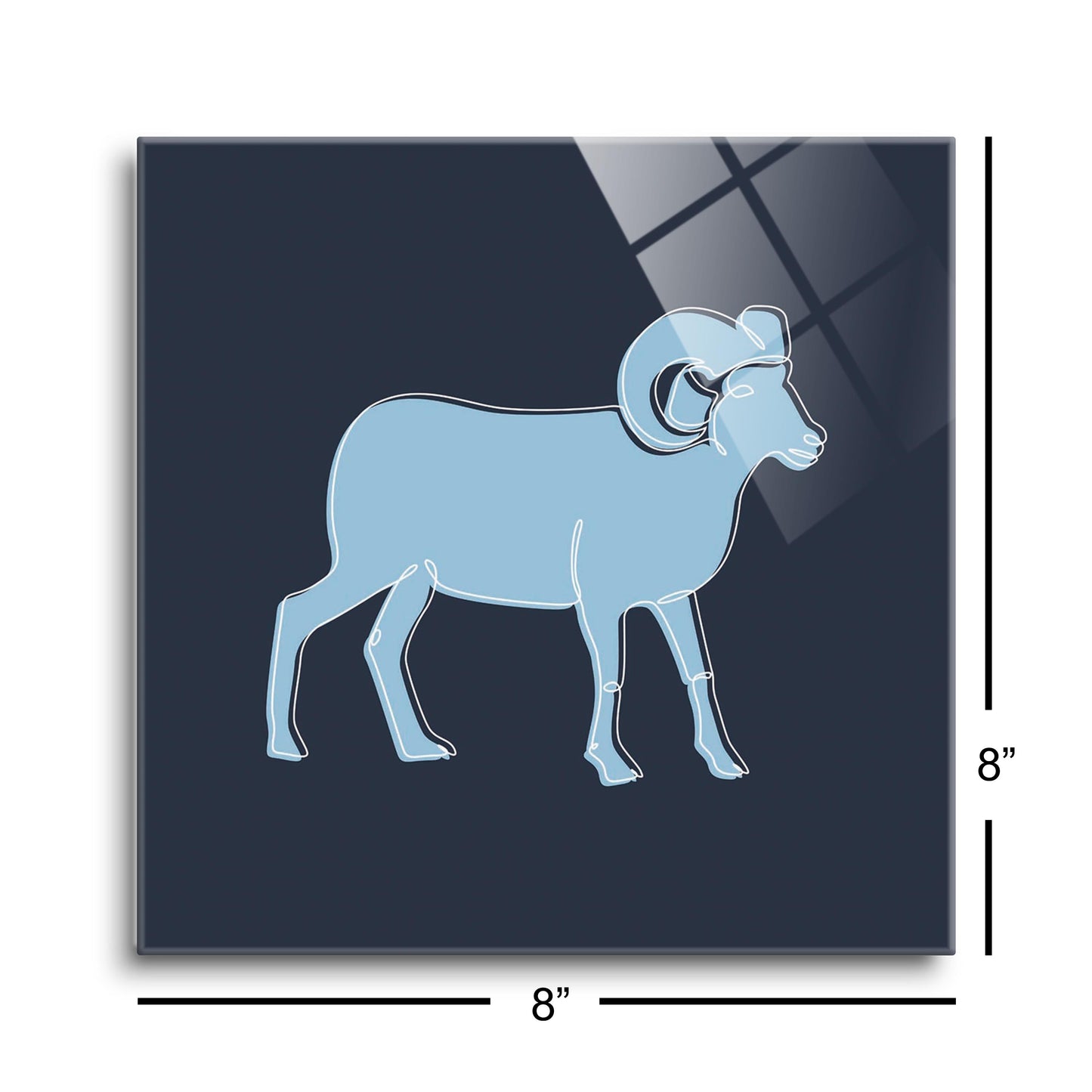 Blue Shades North Carolina Ram Line Drawing | Hi-Def Glass Art | Eaches | Min 2