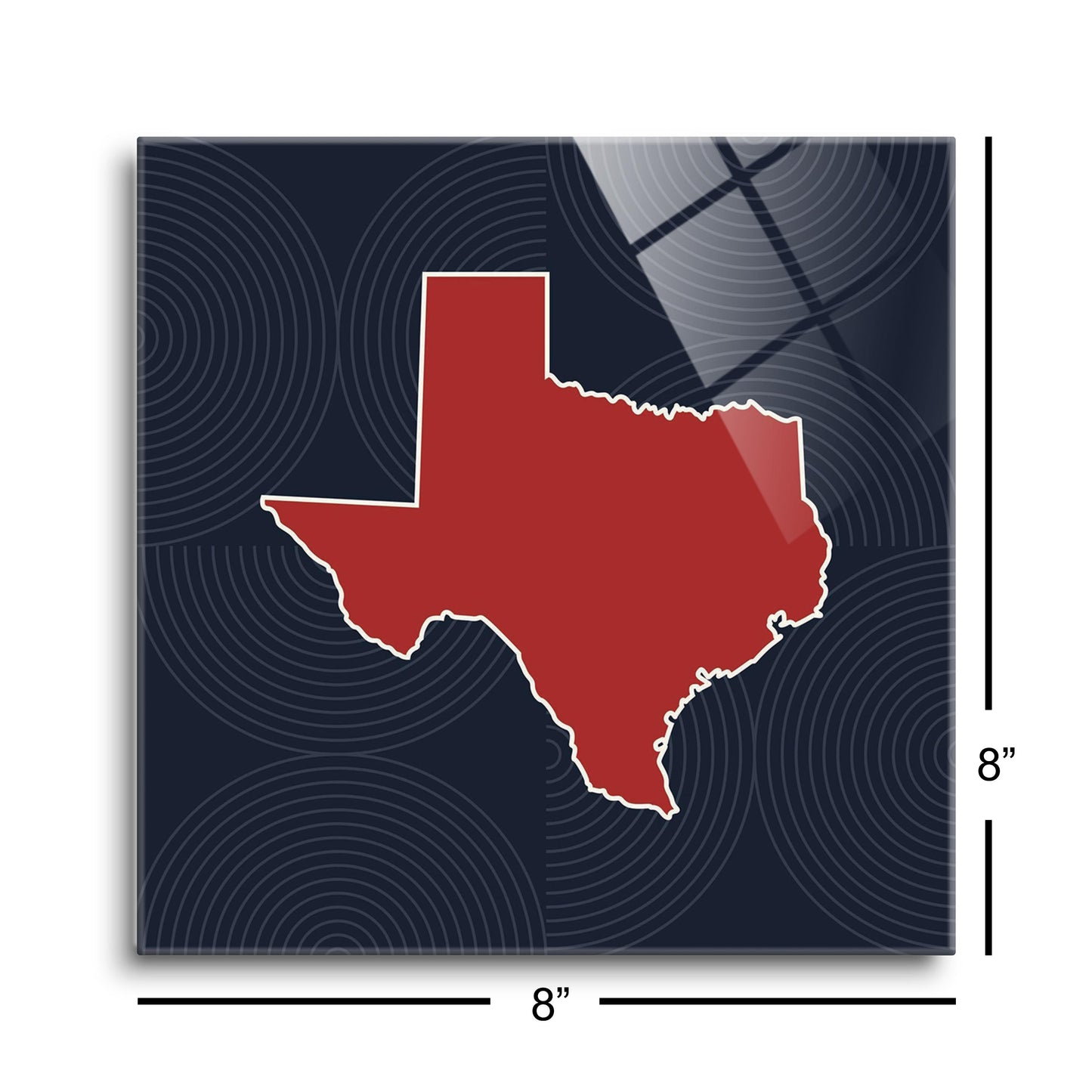 Modern Minimalist Texas Colors Shape | Hi-Def Glass Art | Eaches | Min 2