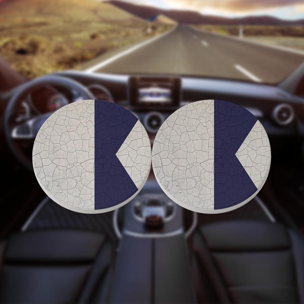 Nautical Flag Alfa| Absorbent Car Coasters | Set of 2 | Min 4