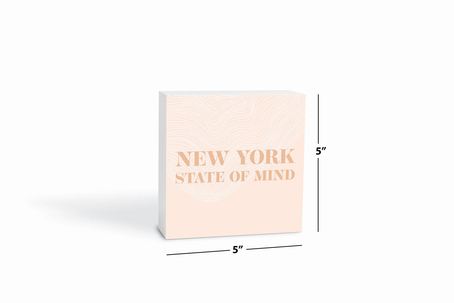 Modern Minimalist New York State Of Mind | Wood Block | Eaches | Min 4