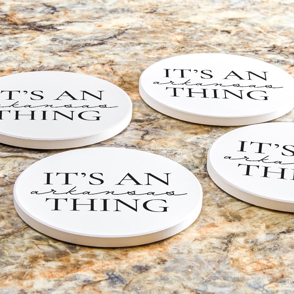 Minimalist B&W Arkansas Thing Quote | Absorbent Coasters | Set of 4 | Min 2