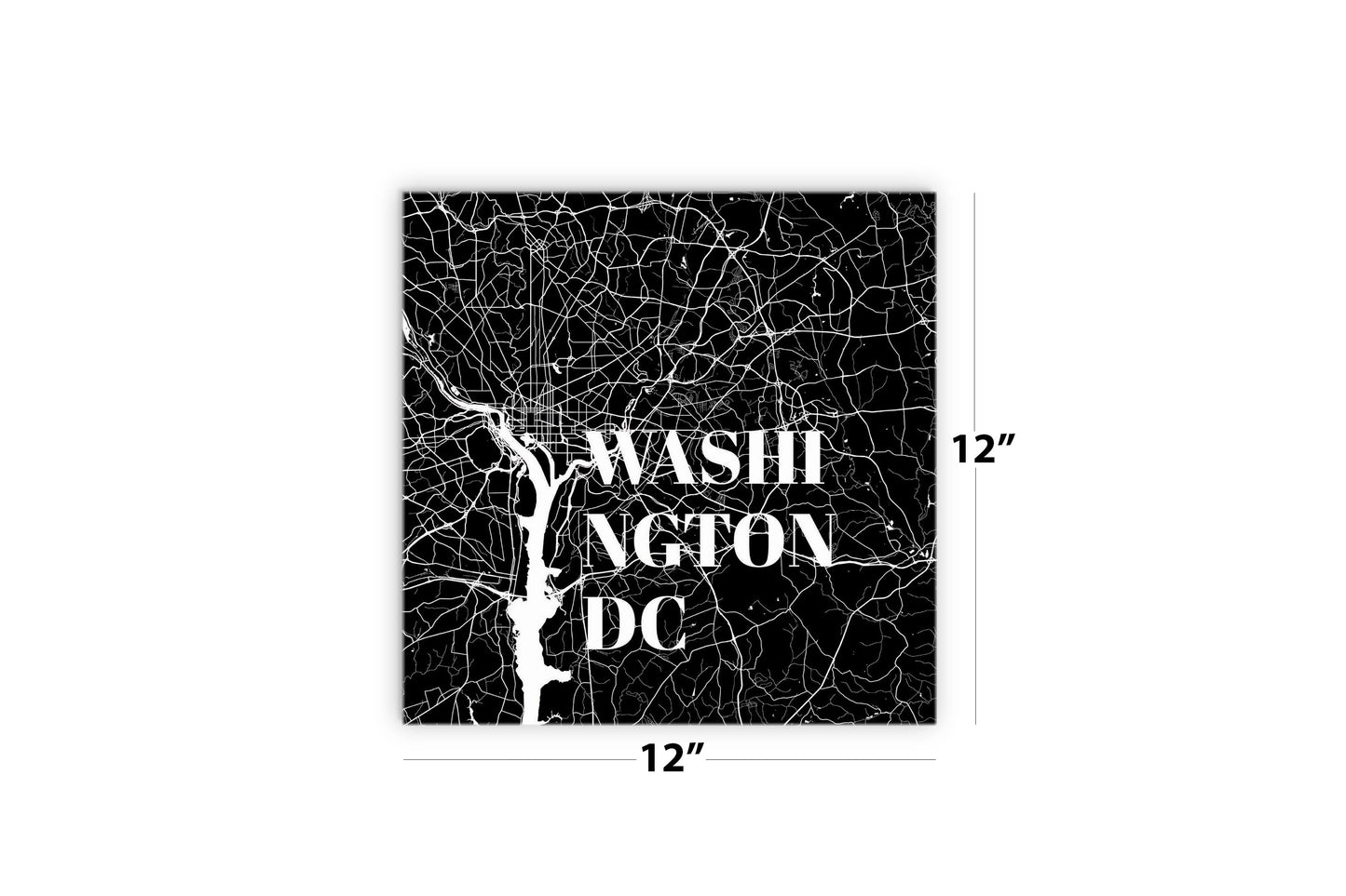 Minimalistic B&W Washington Dc Map | Wood Sign | Eaches | Min 2
