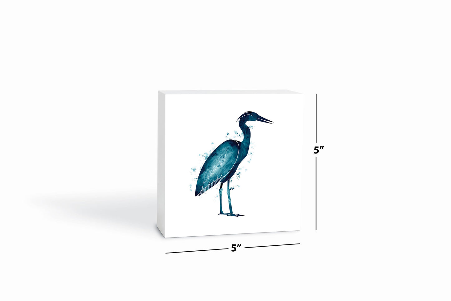 New England Water Color Heron | Wood Block | Eaches | Min 4