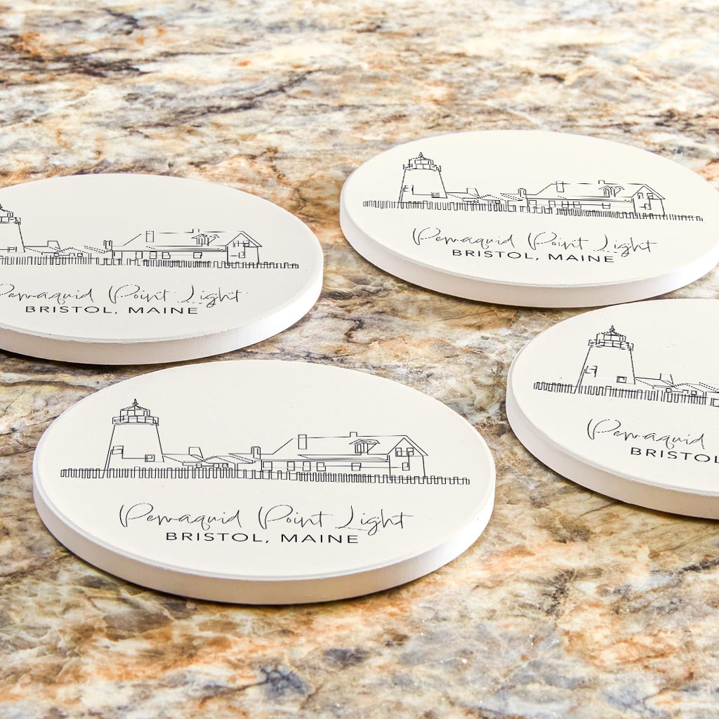 Pemaquid Point Light | Absorbent Coasters | Set of 4 | Min 2