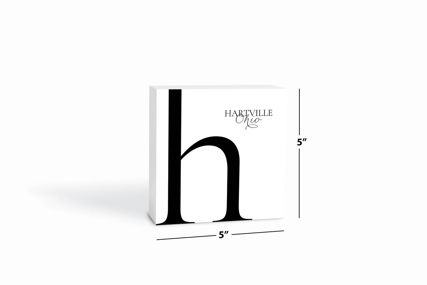 Hartville Oh Minimal Monogram | Wood Block | Eaches | Min 4