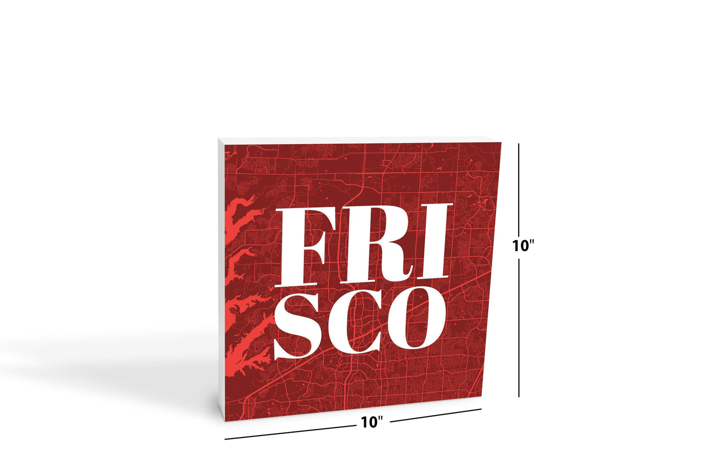 Modern Minimalist Texas Colors Frisco Map | Wood Block | Eaches | Min 2