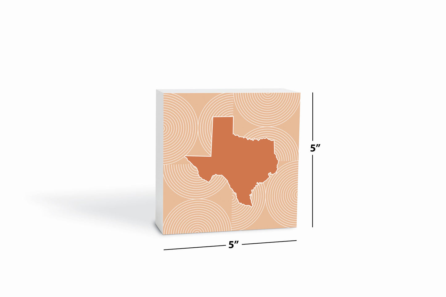 Modern Minimalist Texas State Shape With Pattern | Wood Block | Eaches | Min 4