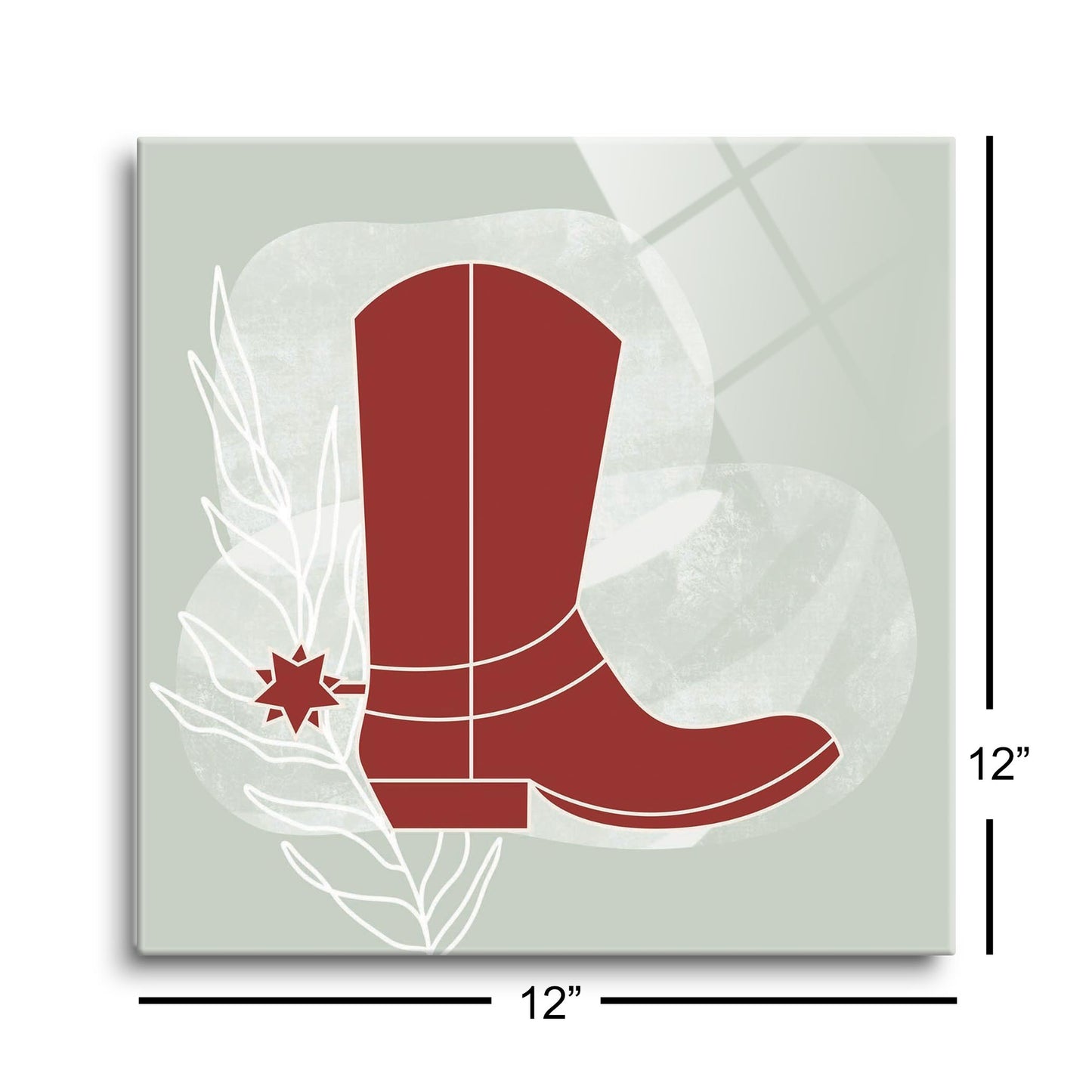 Modern Minimalist Oklahoma Boot | Hi-Def Glass Art | Eaches | Min 1