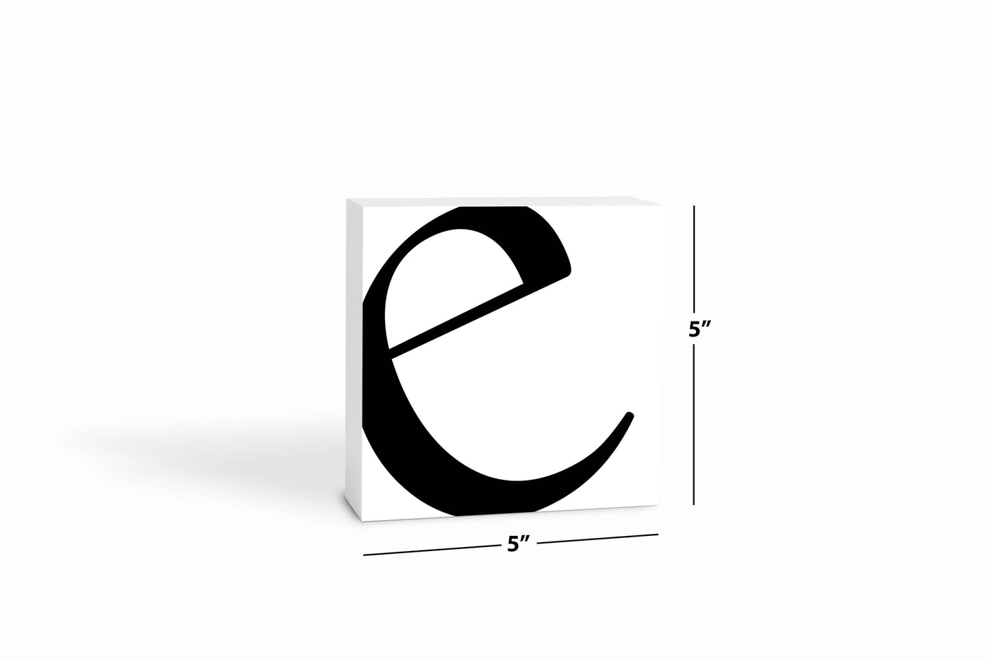 Minimal Monogram E| Wood Block | Eaches | Min 4