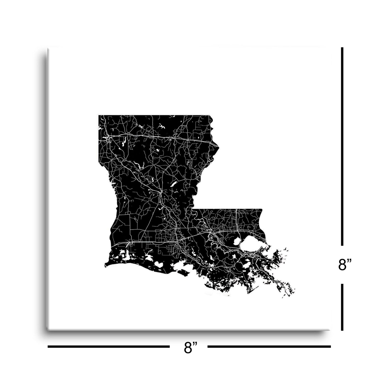 Modern Louisiana State Shape With Map | Hi-Def Glass Art | Eaches | Min 2