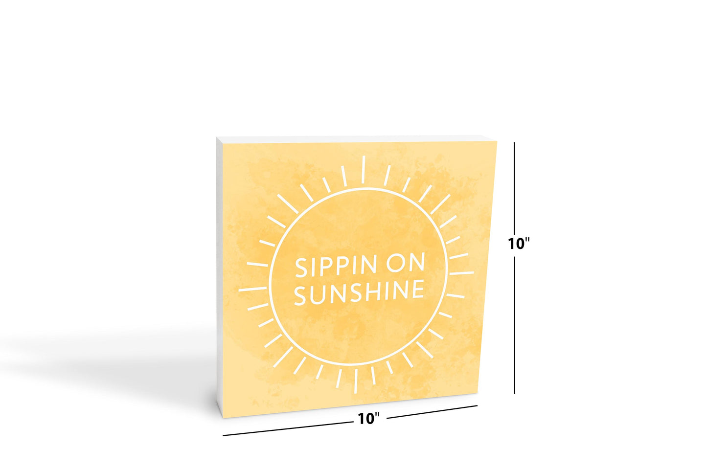 Sippin On Sunshine Yellow | Wood Block | Eaches | Min 2