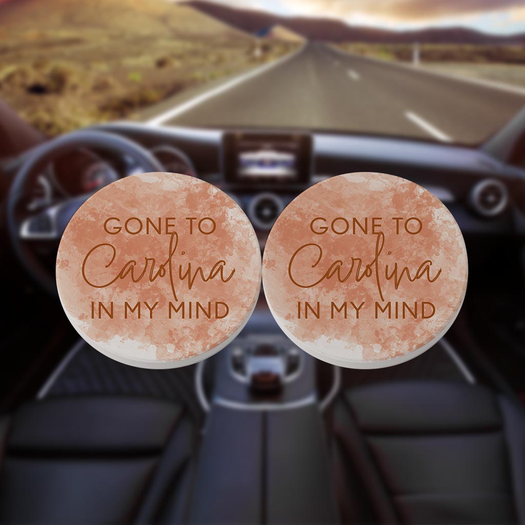 Gone To Carolina Water Color| Absorbent Car Coasters | Set of 2 | Min 4