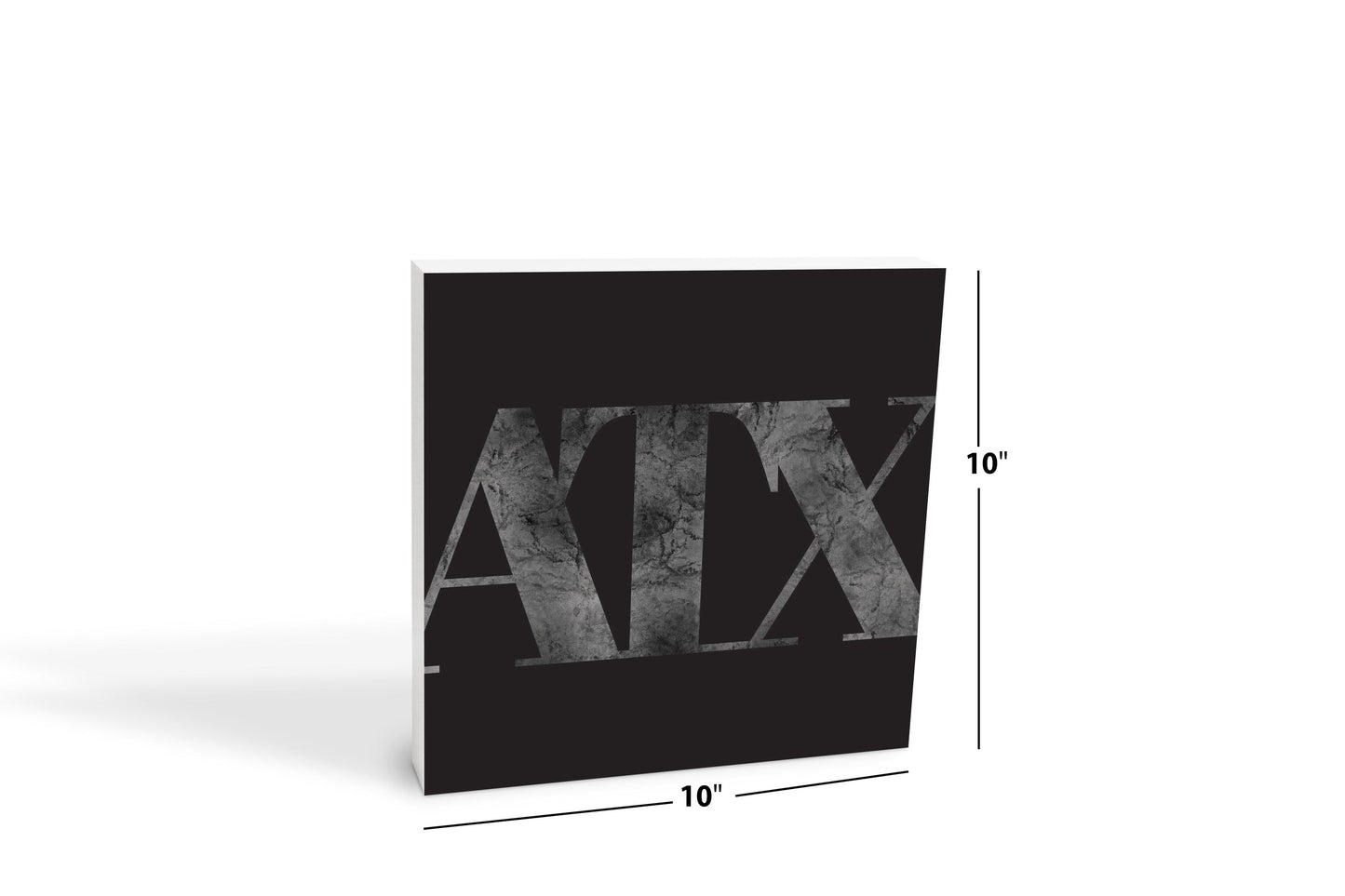 Minimalistic B&W Texas Austin Black Initials | Wood Block | Eaches | Min 2