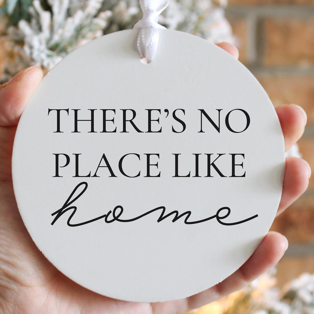 Minimalist B&W Kansas No Place Like Home | Wood Ornament | Eaches | Min 6