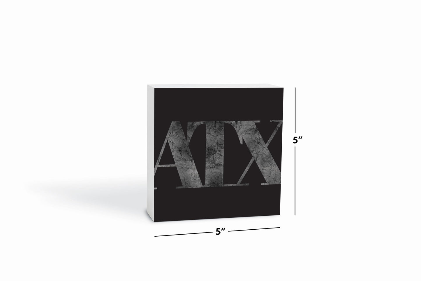 Minimalistic B&W Texas Austin Black Initials | Wood Block | Eaches | Min 4