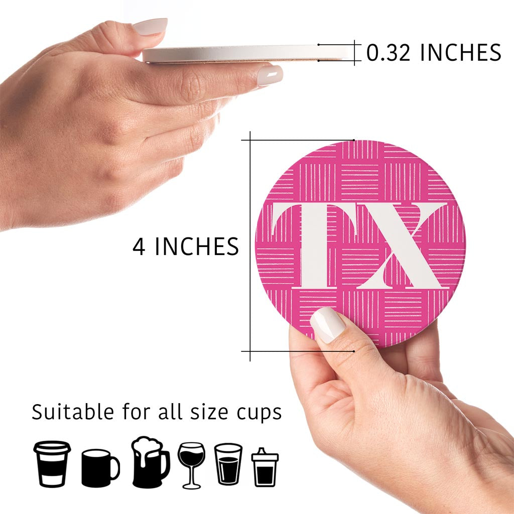 Bright Modern Abbreviated on Pink Texas