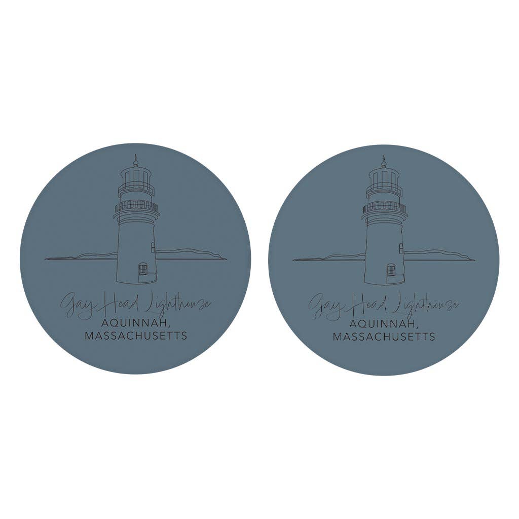 Gay Head Lighthouse Coastal 2 Car Coaster Set