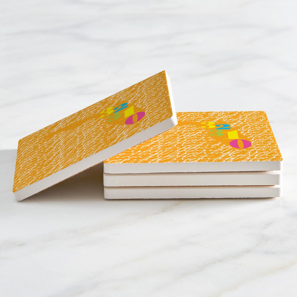 Bright Modern State Script Orange Florida Tallahassee | Absorbent Coasters | Set of 4 | Min 2
