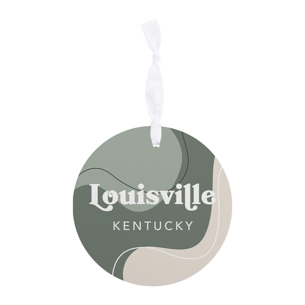 Vintage Groove Fluid Green Kentucky Louisville | Wood Ornament | Eaches | Min 6