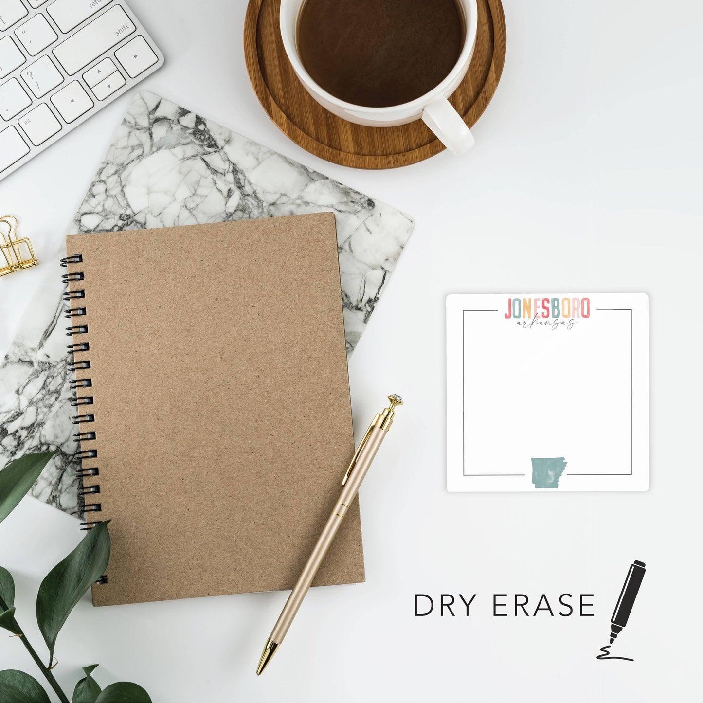 Custom Watercolor City Dry Erase Glass Tile