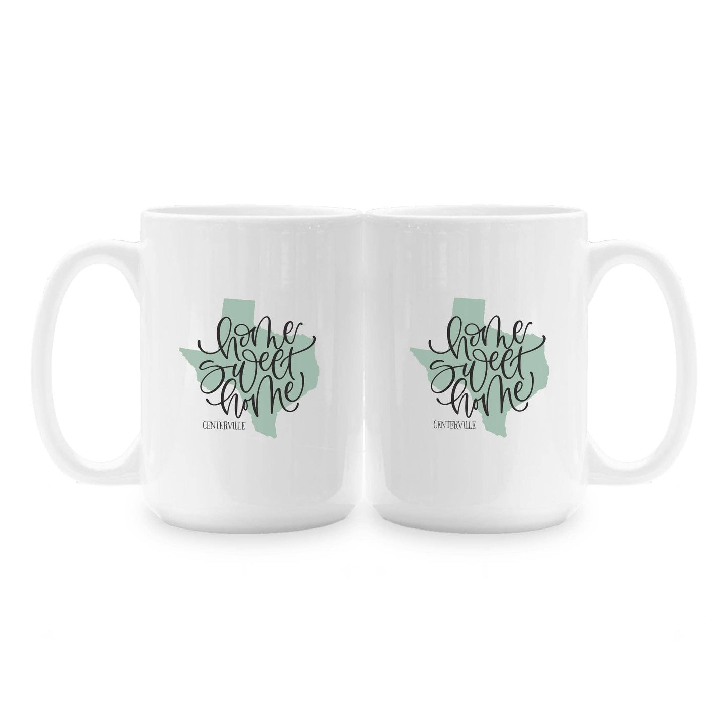 15oz Custom Ceramic Coffee Mug Home Sweet Home State Detail