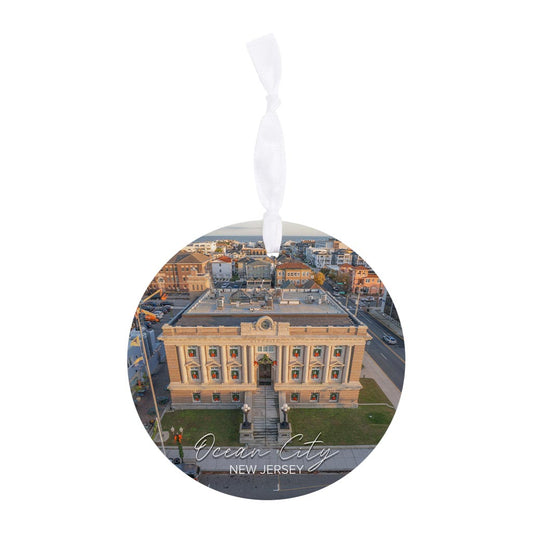 OCNJ City Hall Daytime Christmas Ornament| Wood Ornament | Eaches | Min 6