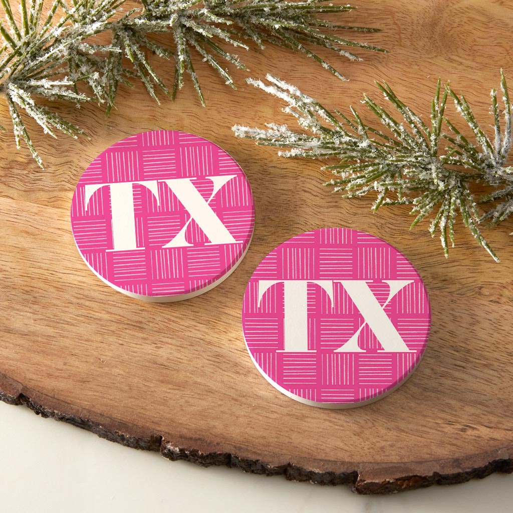 Bright Modern Abbreviated on Pink Texas