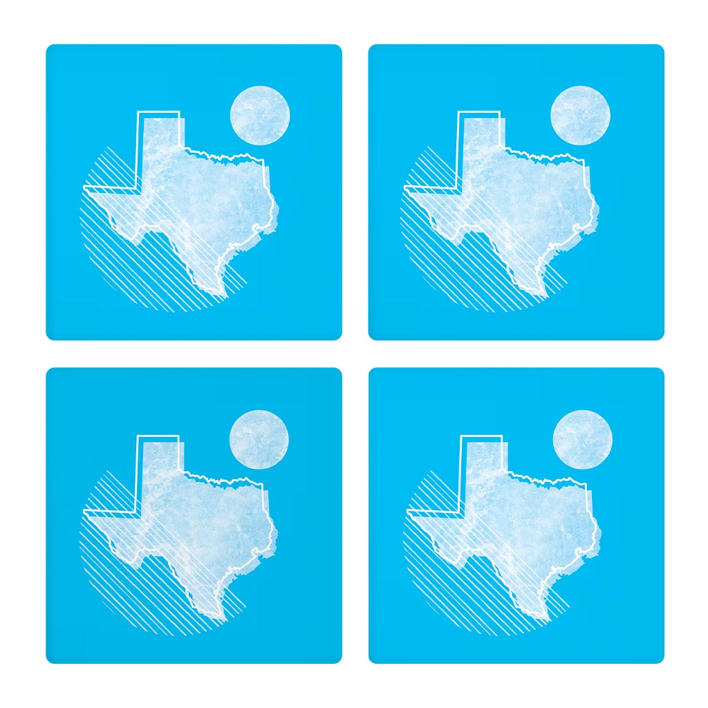 Bright Modern Geometric on Blue Texas