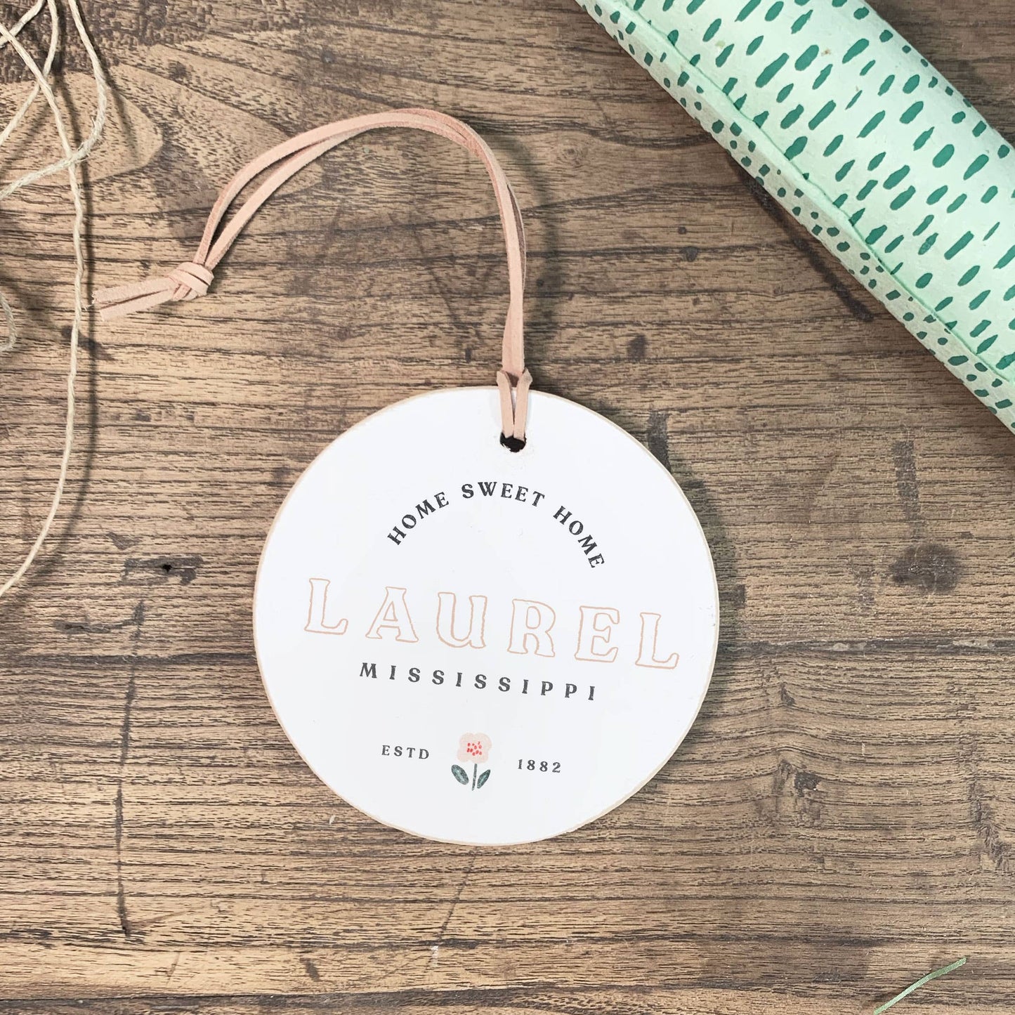 Home Sweet Home, Custom Ornament, Home Town, Wooden Ornament