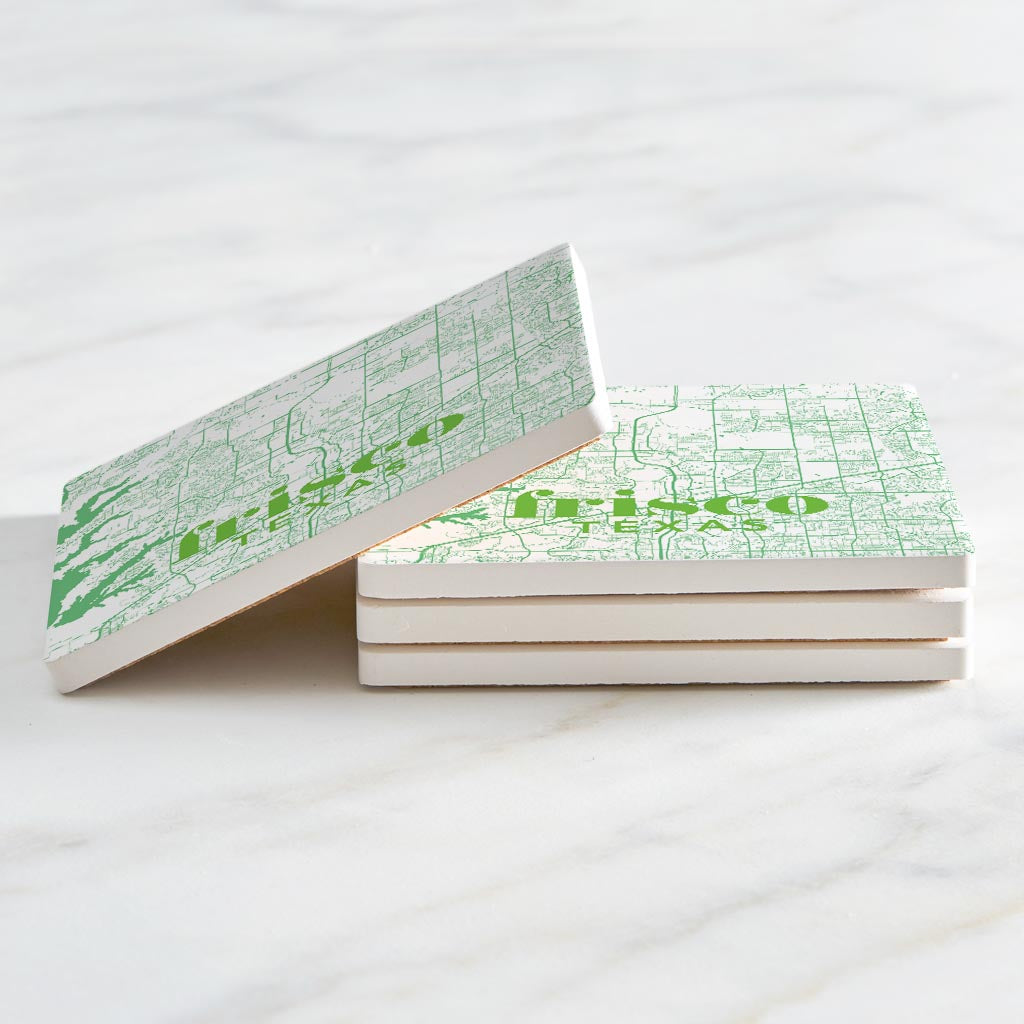 Bright Modern Green Map Texas Frisco