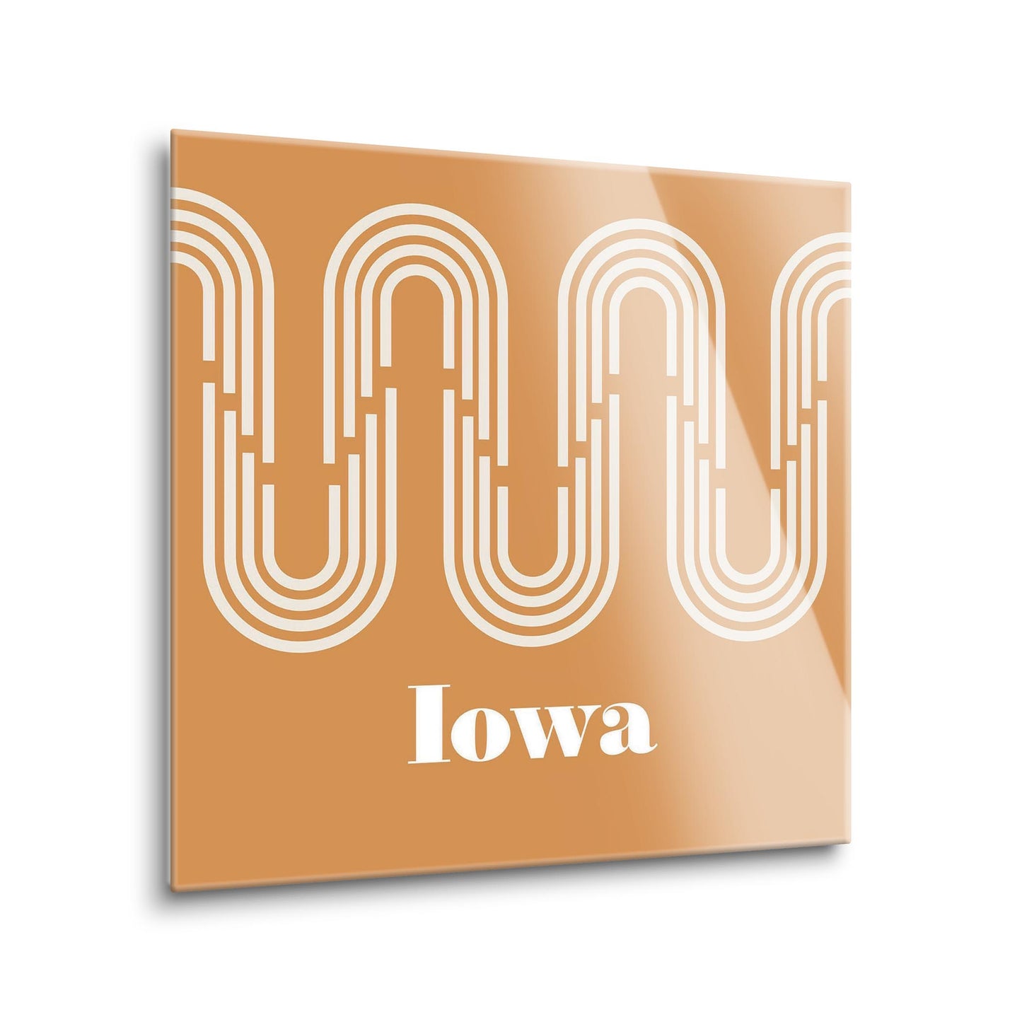 Vintage Groove Yellow Wave Lines Iowa | Hi-Def Glass Art | Eaches | Min 1