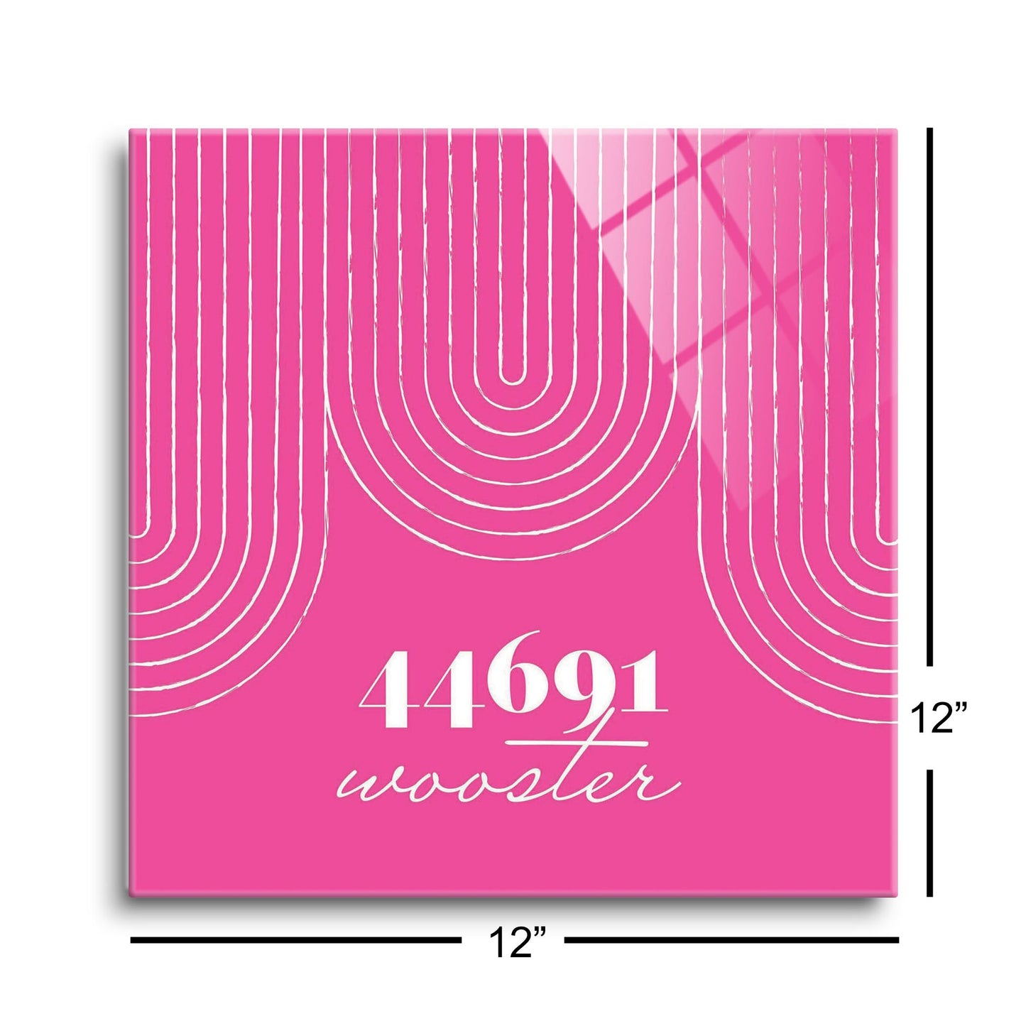 Bright Modern City Zip On Pink Ohio Wooster | Hi-Def Glass Art | Eaches | Min 1
