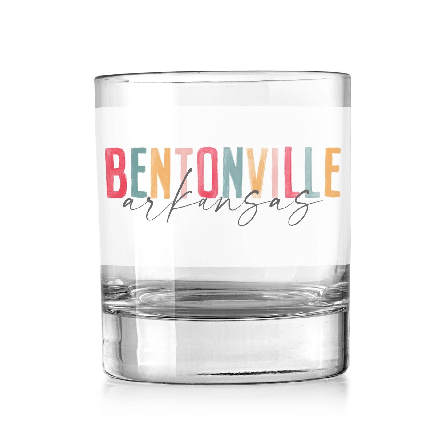 11oz Bourbon Glass-Watercolor City Bentonville Arkansas