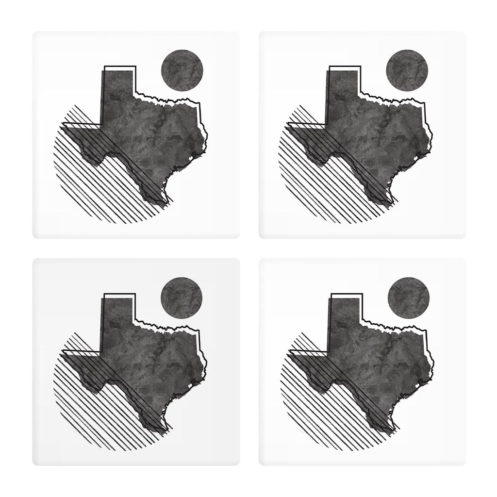 Black and White Geometric on White Texas