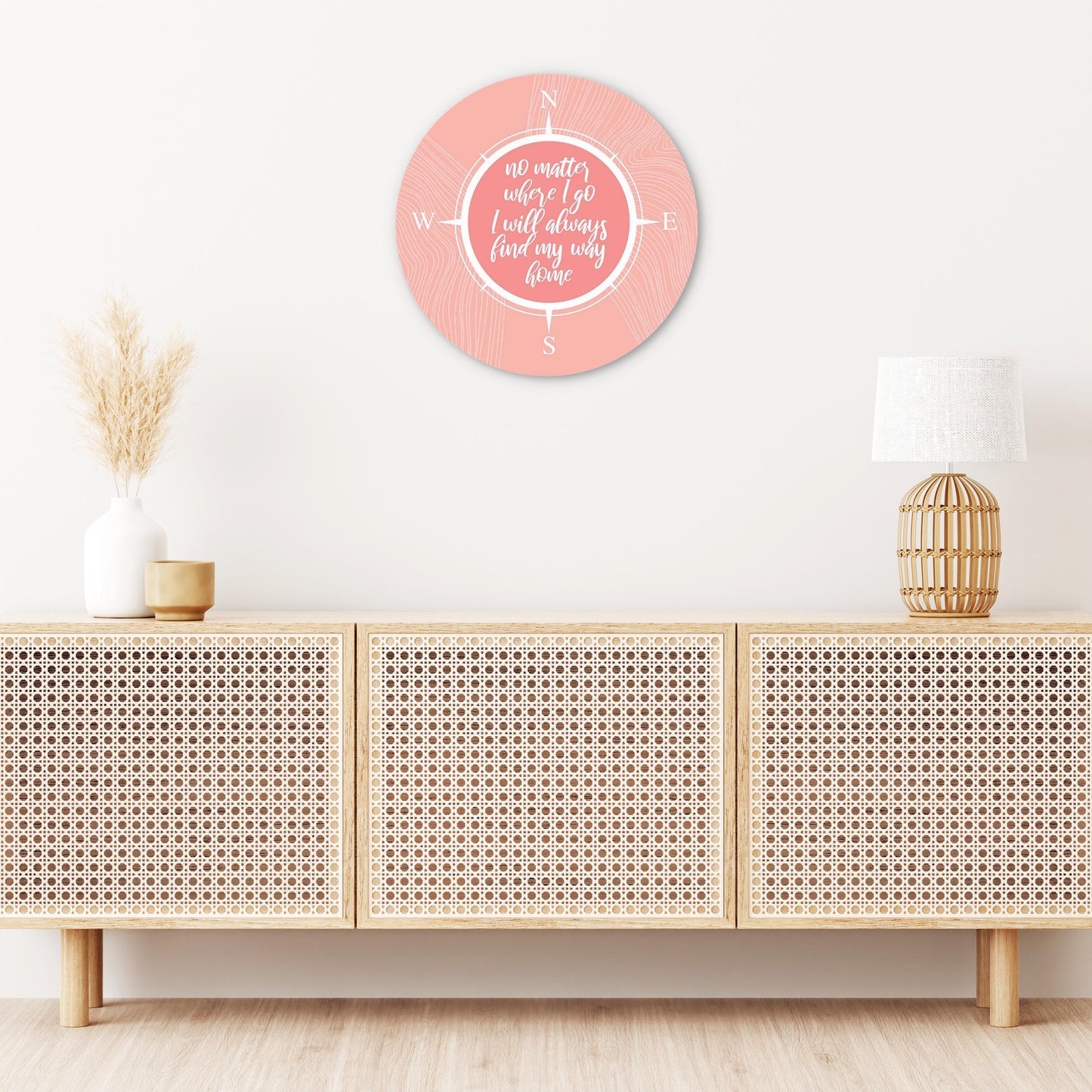 Boho Color Compass On Pink Quote | Wood Sign | Eaches | Min 1