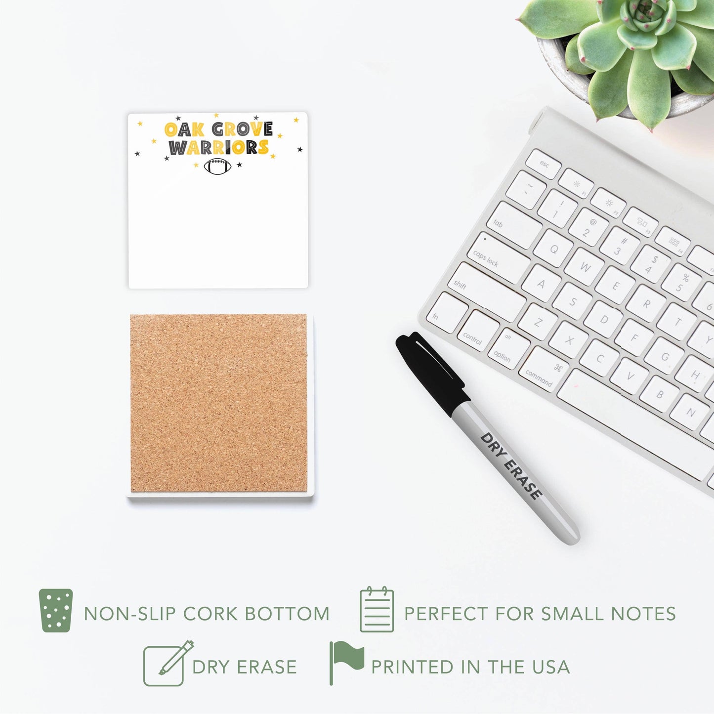 Custom Game Day Dry Erase Glass Desktop Tile