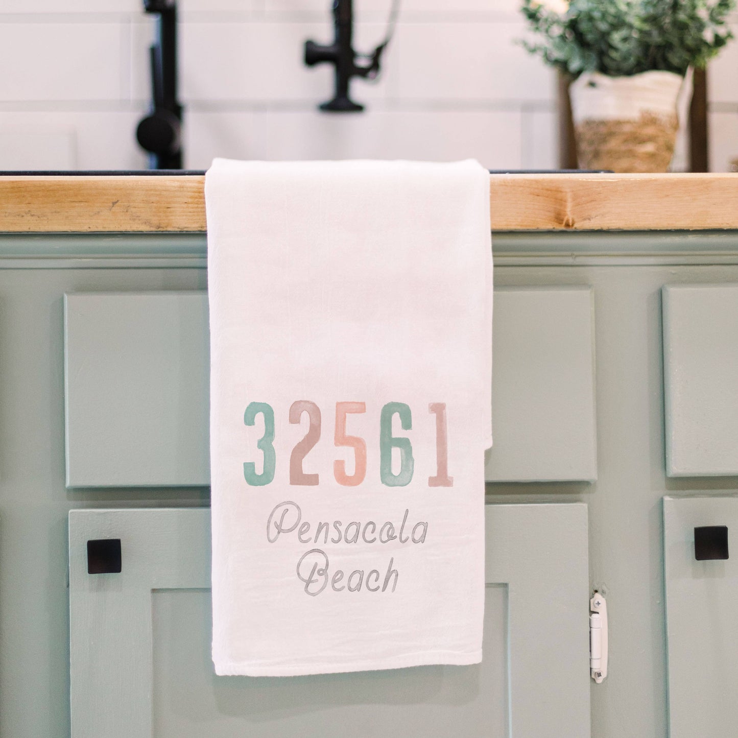 Custom Tea Towel, Watercolor Zip Town, Tea Towels
