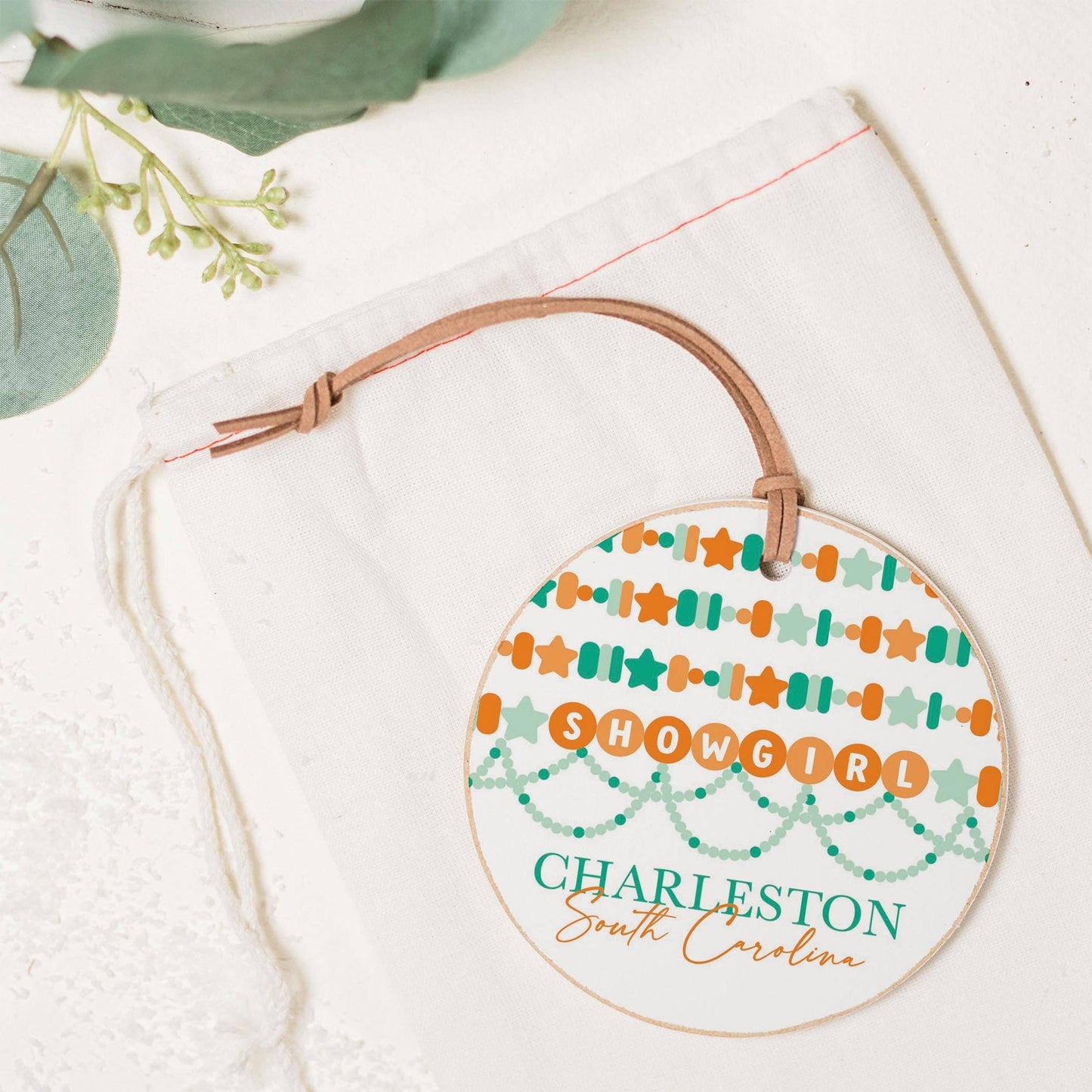 4" Round Ornament-Love+Local Showgirl