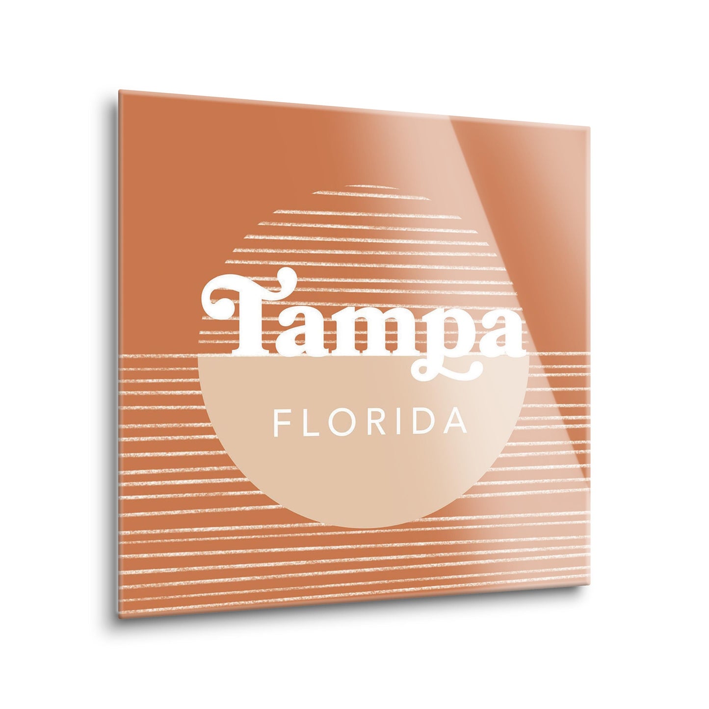 Vintage Groove Half Circle Lines Florida Tampa | Hi-Def Glass Art | Eaches | Min 2